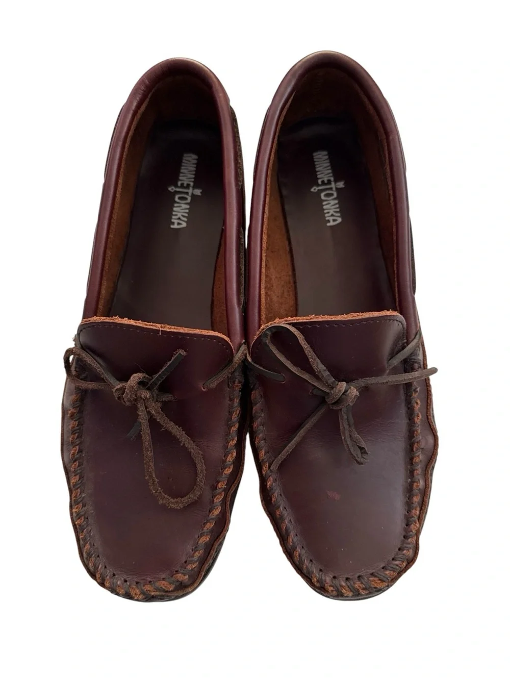 Minnetonka Men’s Brown Leather Driving Moccasins Loafers Size 12 Style 768